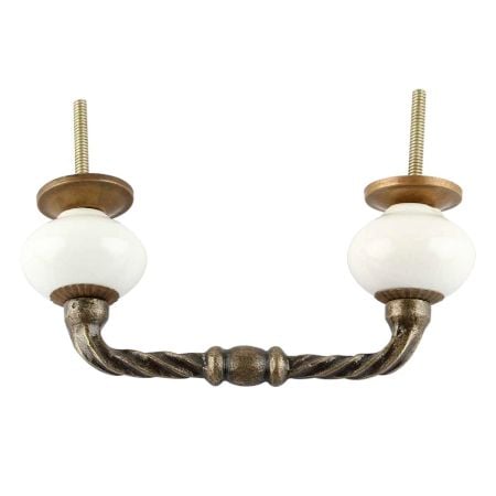 Solid White Ceramic Cut Bridge Handles